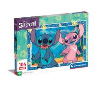 Clementoni - Disney Stitch Supercolor Stitch-104 Piezas Niños 6 Años, Puzzle Dibujos Animados Made in Italy, Color Multilingüe, 27573
