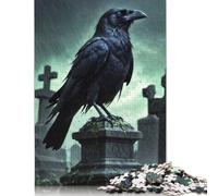 Rompecabezas de 1500 Piezas de Cuervo Eerie Messenger para Adultos, Rompecabezas de cartón, Actividad Familiar, Regalos navideños, 1500 Piezas (85 x 57 cm)
