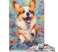 Rompecabezas de 1500 Piezas para Adultos, diseño de Perro Corgi, Rompecabezas Cuadrado de Madera, Juego Educativo, Juguete de desafío, 1500 Piezas (85 x 57 cm)