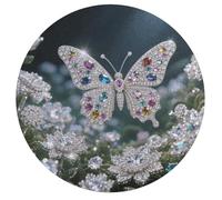 Rompecabezas de 195 piezas desafiantes de animales redondos, rompecabezas de madera de mariposa para adultos y familias