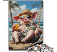 Rompecabezas de 2000 Piezas Cerdo de Vacaciones para Adolescentes, Juguete Educativo antiestrés, Toda la Familia (70x100cm)