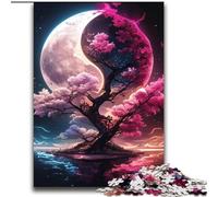 Rompecabezas de 2000 Piezas con diseño de Cerezo en Flor Yin Yang para Adolescentes, Ideal para Jugar en Familia y Entre Padres e Hijos (70x100cm)