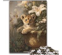 Rompecabezas de 2000 Piezas con diseño de Flores y Leopardo para Adolescentes, Mayores de 14 años, Juegos Familiares, cumpleaños (70x100cm)