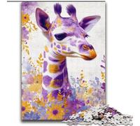 Rompecabezas de 2000 Piezas con diseño de Jirafa y Flores para Adultos, desafiar la Inteligencia Cerebral y Decorar el hogar (70x100cm)