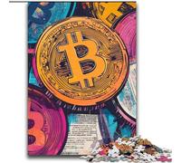 Rompecabezas de 2000 Piezas con el Logotipo de Bitcoin para Adultos Ejercita el Cerebro Juguetes adictivos para Cultivar la Paciencia Decoración 70x100cm