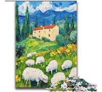 Rompecabezas de 2000 Piezas con Pintura al óleo de Rebaño de ovejas para Adultos, Ideal para aliviar el estrés, Pasar el rato y fomentar el Amor en Pareja 70x100cm