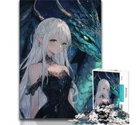 Rompecabezas de 2000 Piezas de Anime Flying Dragon and Girl para Adultos y adolescentesAyuda a ejercitar el cerebroJuguetes adictivos para Cultivar la pacienciaJuego de desafío único70x100cm
