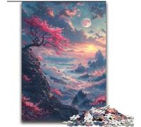 Rompecabezas de 2000 Piezas de cerezos en Flor en el acantilado para Adolescentes, Juegos Familiares, Actividades en casa, Regalo de cumpleaños y Viaje (70x100cm)