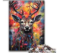 Rompecabezas de 2000 Piezas de Ciervo Grafiti para Adultos y Adolescentes Un Juego desafiante, Toda la Familia (70x100cm)