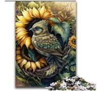 Rompecabezas de 2000 Piezas de Girasol y pájaro para Adultos y Adolescentes Interacción Entre Padres e Hijos para Reducir el estrés (70x100cm)