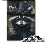Rompecabezas de 2000 Piezas de Mapache con Sombrero para Adultos y Adolescentes Juego Educativo, Ideal para Decorar el hogar y Regalar a Toda la Familia (70x100cm)