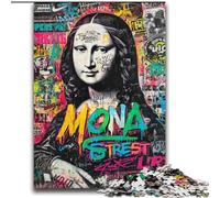 Rompecabezas de 2000 Piezas de Mona Lisa Graffiti para Adultos y Adolescentes Un desafío difícil y antiestrés para la decoración del hogar para Mayores de 14 años 70x100cm