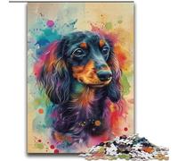 Rompecabezas de 2000 Piezas de Perro Salchicha en Acuarela para Adolescentes, Juegos educativos, decoración del hogar, Regalo de cumpleaños, Arte Mural (70x100cm)