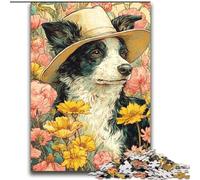 Rompecabezas de 2000 Piezas de Perro Vaquera Entre Flores Silvestres para Adultos y Adolescentes,a Partir de 14 años Decoración para el hogar,Juegos Familiares, cumpleaños