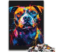 Rompecabezas de 2000 Piezas de Staffordshire Bull Terrier para Adolescentes, Juego de Preguntas y respuestas, decoración de Pared, cumpleaños y Navidad (70x100cm)