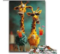 Rompecabezas de 2000 Piezas Dos Jirafas para Adultos, Juegos relajantes Que fomentan el Amor en Pareja, para Mayores de 14 años (70x100cm)