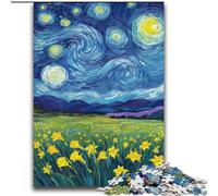 Rompecabezas de 2000 Piezas Lirios Amarillos en el Cielo Nocturno para Adultos y Adolescentes Ideal para armar y Regalar a Toda la Familia Apto para niños de 14 años (70x100cm)