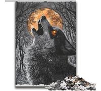 Rompecabezas de 2000 Piezas Lobo bajo la Luna para Adultos Un Juego desafiante, Ideal para Regalar a Toda la Familia (70x100cm)