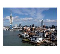 Rompecabezas de 2000 piezas, paisaje urbano de Portsmouth, una ciudad portuaria en el Reino Unido, recuerdo turístico y regalo