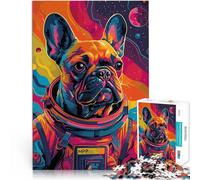 Rompecabezas de 2000 Piezas para Adolescentes Bulldog francés Astronauta Regalos de Juegos desafiantes Regalo para cumpleaños 70x100cm