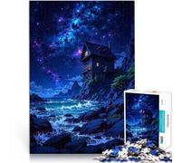 Rompecabezas de 2000 Piezas para Adolescentes Cabaña Nocturna en la Costa Juguetes de Juego desafiantes Ideas de Regalos 70x100cm