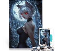 Rompecabezas de 2000 Piezas para Adolescentes Chica de Anime de Pelo Blanco con Orejas de Gato Aprendizaje Educativo Mejorar la Memoria 70x100cm