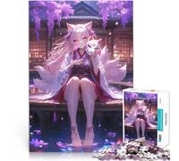 Rompecabezas de 2000 Piezas para Adolescentes Chica Kitsune Junto al Estanque Juegos Divertidos Regalo de Obra de Arte 70x100cm