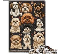 Rompecabezas de 2000 Piezas para Adolescentes, Collage de Perros Shih Tzu, para Pasar el rato en casa con Piezas aleatorias Totalmente entrelazadas, 70x100cm