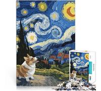 Rompecabezas de 2000 Piezas para Adolescentes Corgi bajo la Noche Estrellada Juegos educativos Interacción Entre Padres e Hijos 70x100cm