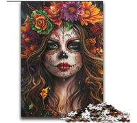 Rompecabezas de 2000 Piezas para Adolescentes, diseño gótico de Rosa, Calavera y Mariposa, para Pasar el rato en casa, con Piezas de Formas aleatorias Totalmente entrelazadas, 70x100cm