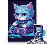 Rompecabezas de 2000 Piezas para Adolescentes Gato Gamer Gaming Juguete Educativo de Aprendizaje Mejorar el Amor Entre Parejas 70x100cm