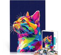 Rompecabezas de 2000 Piezas para Adolescentes Gato geométrico Vibrante Desafiante Difícil Toda la Familia. 70x100cm