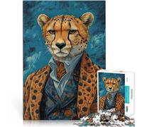Rompecabezas de 2000 Piezas para Adolescentes Guepardo con Traje Juegos educativos Decoración del hogar Regalo de cumpleaños, Regalos 70x100cm