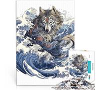 Rompecabezas de 2000 Piezas para Adolescentes La Gran Ola del Lobo en Japón Juguetes de Juego Toda la Familia. 70x100cm