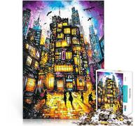 Rompecabezas de 2000 Piezas para Adolescentes Metrópolis de neón - Paisaje Nocturno Urbano Surrealista desafío Educativo Mejorar la Memoria 70x100cm