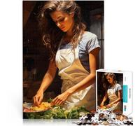 Rompecabezas de 2000 Piezas para Adolescentes Mujer cocinando en la Cocina Juguetes educativos Trato como Regalo para Toda la Familia 70x100cm