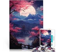 Rompecabezas de 2000 Piezas para Adolescentes Paisaje japonés Iluminado por la Luna Juegos Divertidos Mejorar el Amor Entre Parejas 70x100cm
