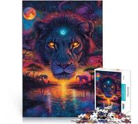 Rompecabezas de 2000 Piezas para Adolescentes Pintura a Color de león Juego de Preguntas Actividades Divertidas en casa, Regalos de cumpleaños, Regalos de Viaje, 70x100cm