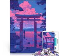 Rompecabezas de 2000 Piezas para Adolescentes Puerta Torii Lofi Rosa Retro Juguetes de Juego desafiantes Una Obra de Arte 70x100cm