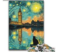 Rompecabezas de 2000 Piezas para Adolescentes, Regalo de Londres con Cielo Nocturno, Juego Educativo, desafío, Juguete, Regalo de cumpleaños, 70x100cm