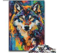 Rompecabezas de 2000 Piezas para Adolescentes, Regalo de Pintura al óleo de Lobo, Juegos educativos, decoración del hogar, Toda la Familia, 70x100cm