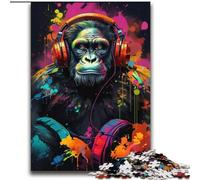 Rompecabezas de 2000 Piezas para Adolescentes, Regalo de un Gorila con Auriculares, Juegos educativos, decoración del hogar, colección de Artistas, Bellas Artes, 70x100cm