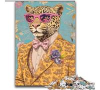 Rompecabezas de 2000 Piezas para Adolescentes y Adultos, con Estampado de Leopardo, para aliviar el estrés, con póster a Juego y Hoja de Trivia de 70x100cm