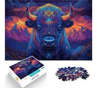 Rompecabezas de 2000 Piezas para Adultos “Animales Abstractos Bisonte” Hecho de Papel,Apto para Mayores de 14 años. Juguete Educativo Intelectual descompresor Grandes Regalos y Juguetes。