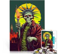 Rompecabezas de 2000 Piezas para Adultos Arte de Calavera de la Estatua de la Libertad Corte de precisión Ideas de Regalos 70x100cm