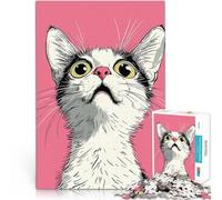 Rompecabezas de 2000 Piezas para Adultos Arte Original de Gato Curioso Juegos de relajación Adecuado para decoración de Escritorio. 70x100cm