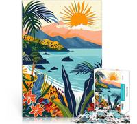 Rompecabezas de 2000 Piezas para Adultos Atardecer en una Playa Tropical en Las Islas Eolias, Italia desafío Educativo Ideas de Regalos 70x100cm