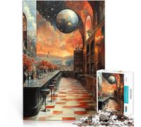 Rompecabezas de 2000 Piezas para Adultos Bar Surrealista con Vista Celestial Diversión Familiar Regalos de cumpleaños 70x100cm