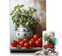 Rompecabezas de 2000 Piezas para Adultos Bodegón con Tomates y albahaca Juegos educativos Decoración artística del hogar 70x100cm