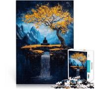 Rompecabezas de 2000 Piezas para Adultos “Cascada de meditación de Buda” Hecho de Papel，para Mayores de 14 años Juego Educativo de Aprendizaje Grandes Regalos y Juguetes。tamaño：70x100cm